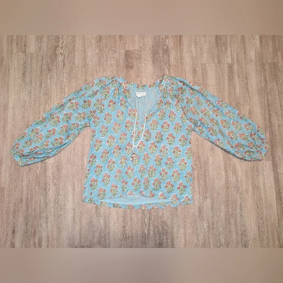 Emerson Fry Blue Floral Blouse - Picture 4 of 6